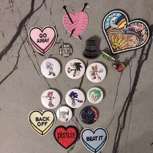 Buttons Kids Heart and Character Patch Set